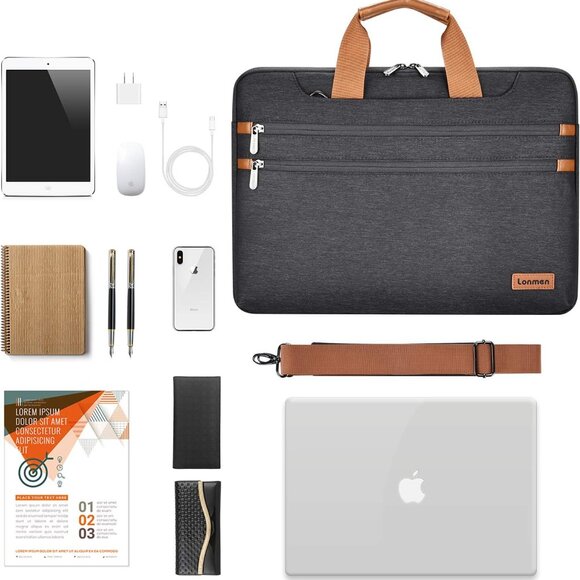 Laptop Shoulder Bag,Computer Sleeve Carrying Case for 15 inch MacBook Pro 2019 - Picture 6 of 6